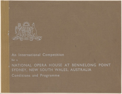 Front Cover. Sydney Opera House - The Brown Book, 1955. NRS 12702